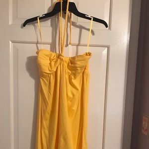 LOFT Strapless Yellow Dress